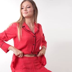 NWT Bamboo Viscose, Long Sleeve, Super Soft , Red Christmas Pajamas